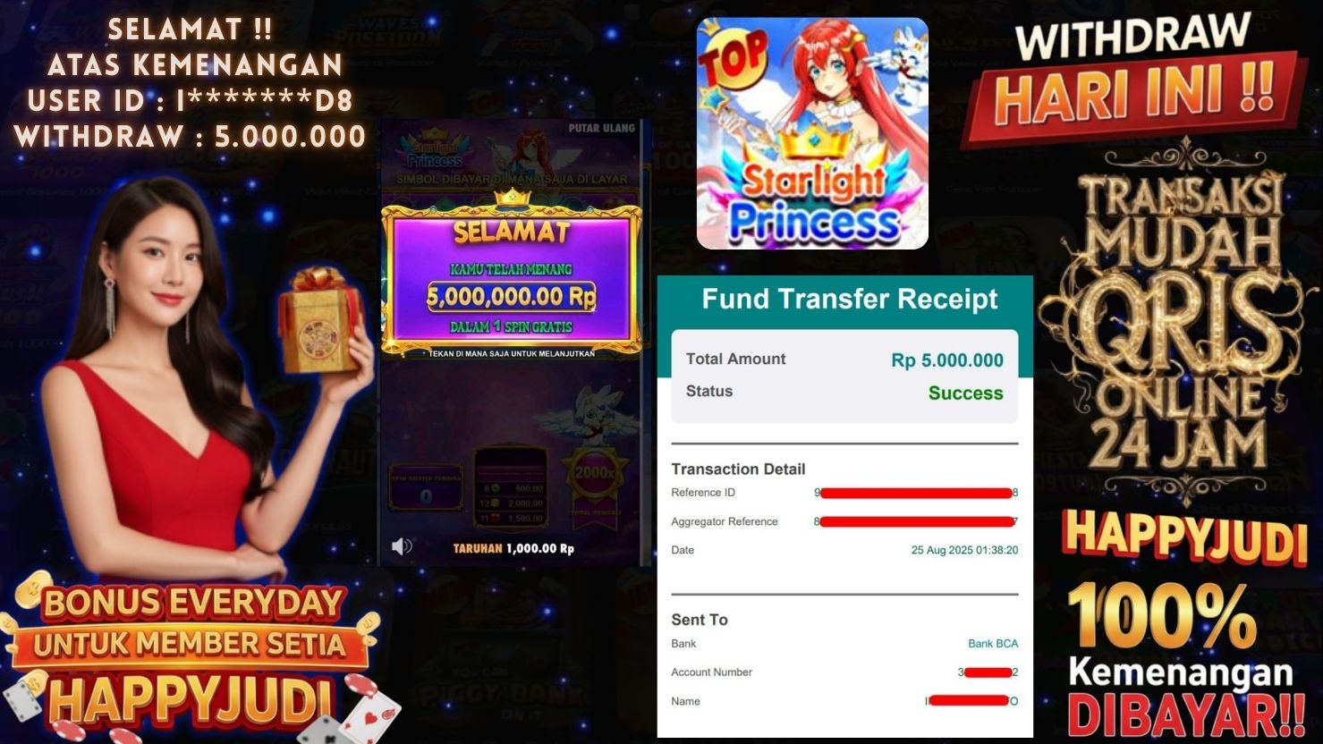 HAPPYJUDI JACKPOT SLOT STARLIGHT PRINCESS